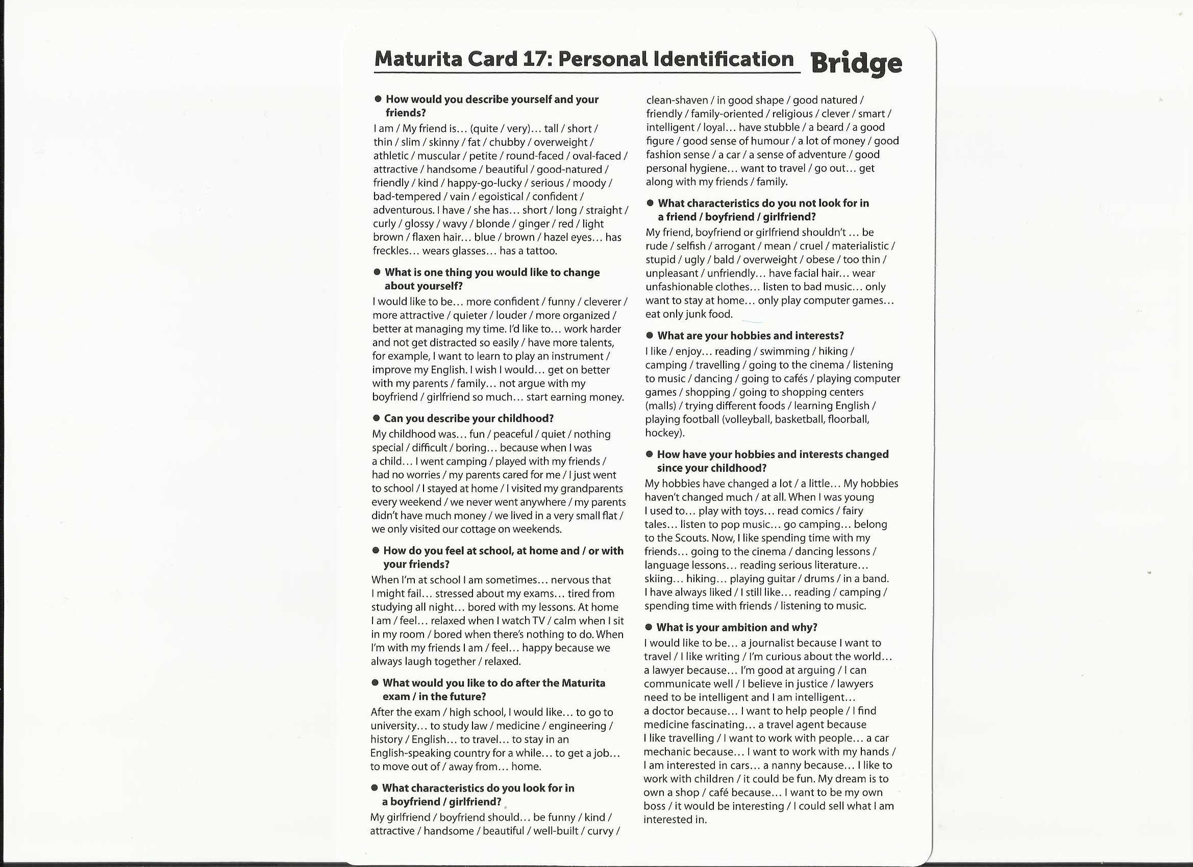 MATURITA CARDS Gažová